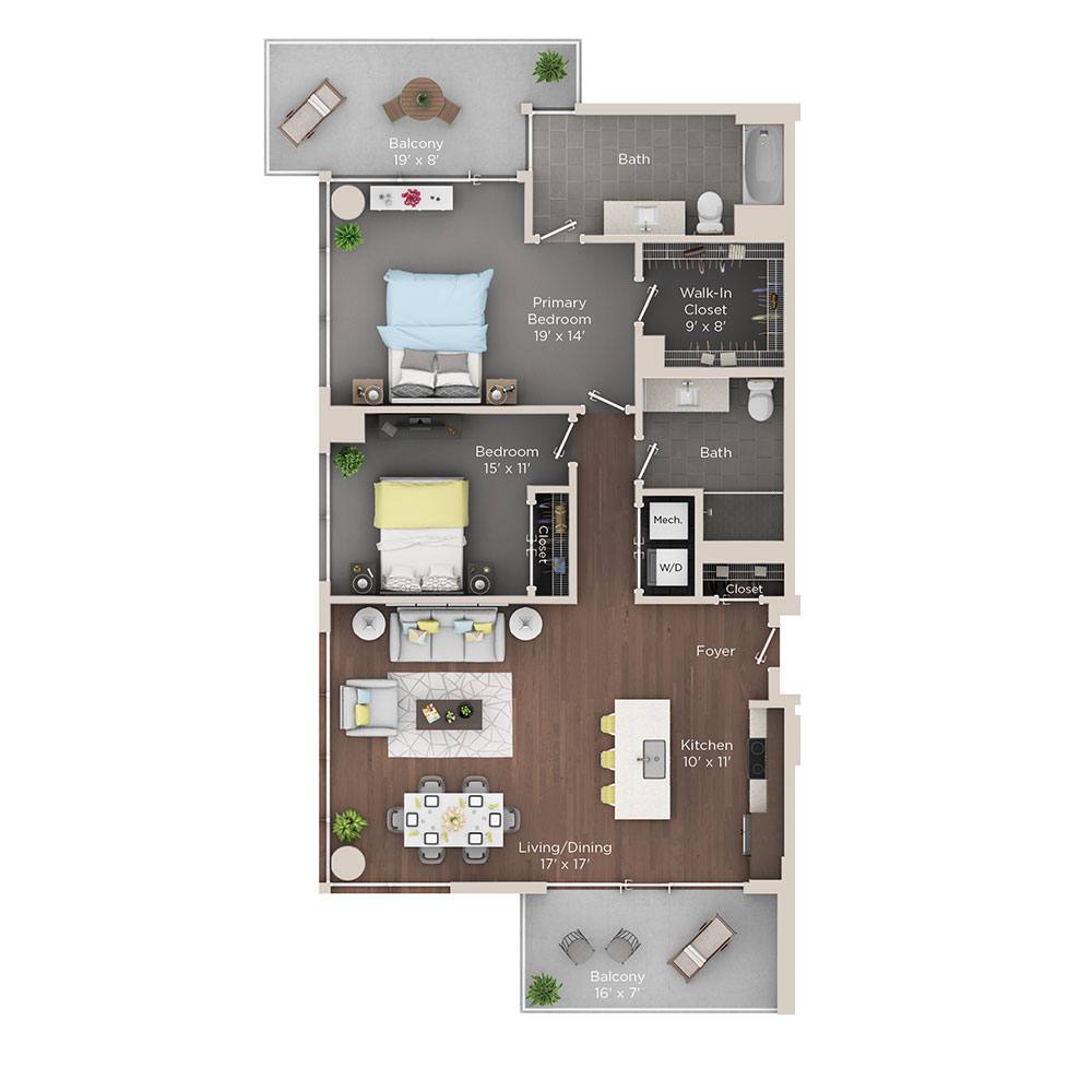 2 bedroom apartment for rent