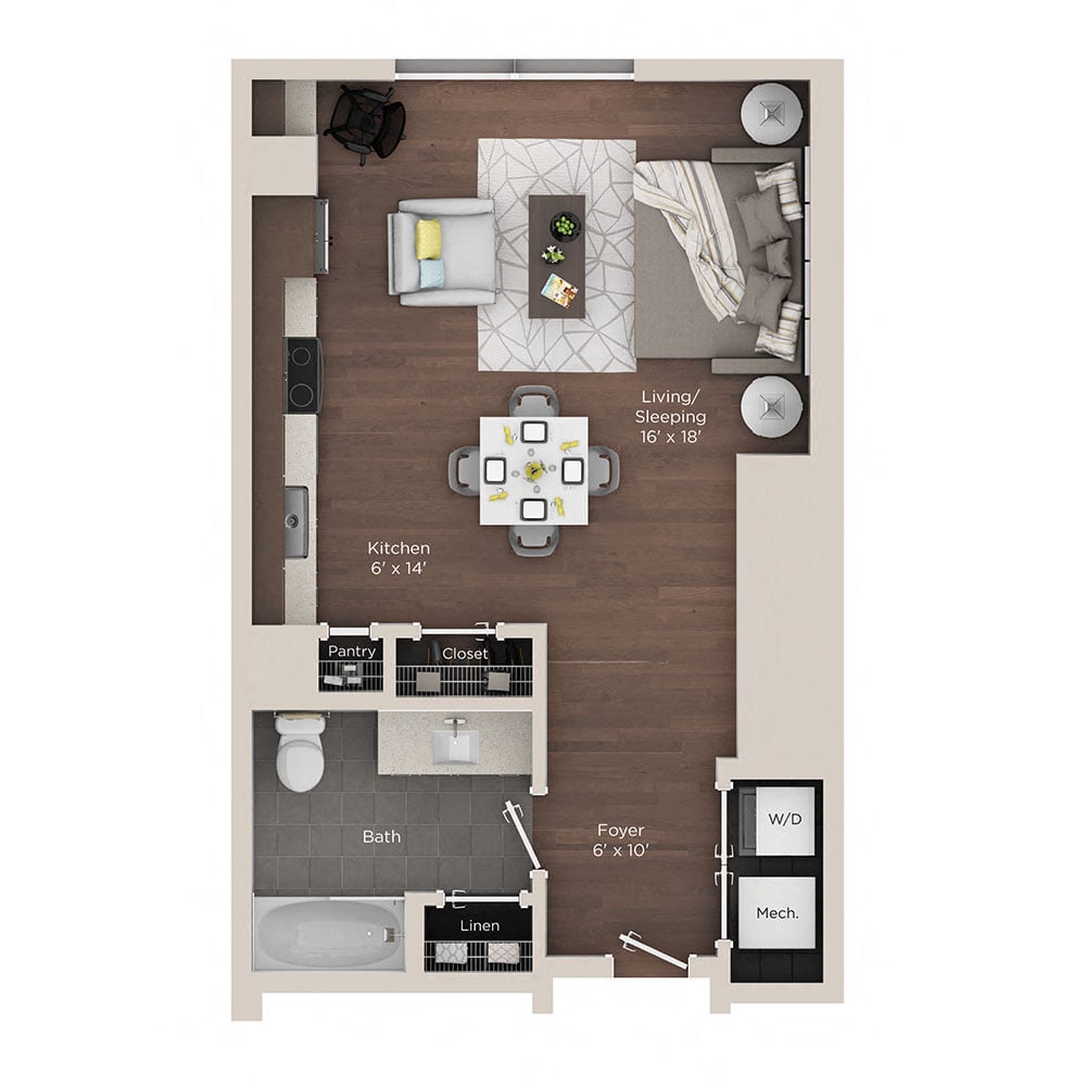 0 bedroom apartment for rent